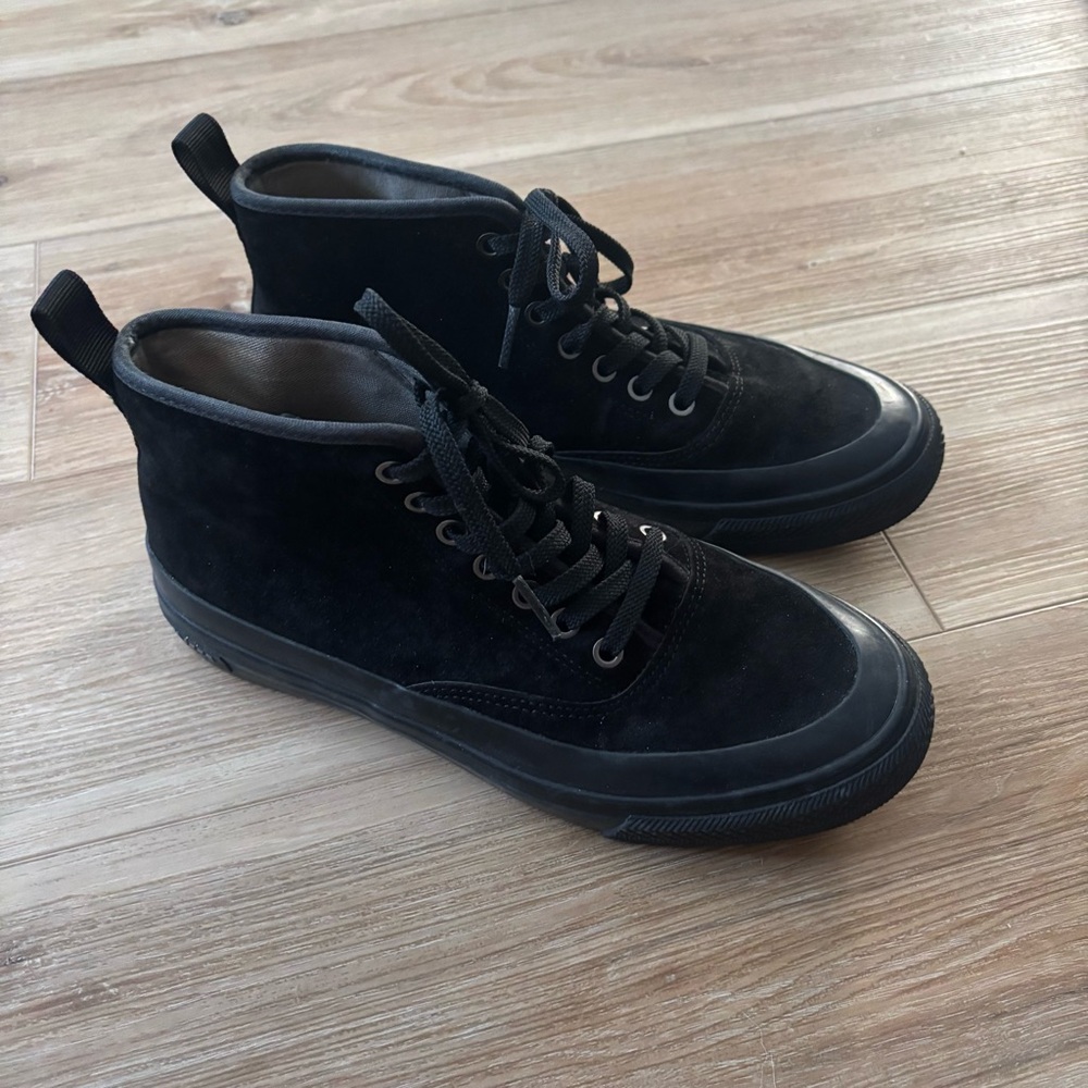 SeaVees Men's 7.5 Mariners Triple Black Suede Leather Sneakers Shoes Ankle Boots